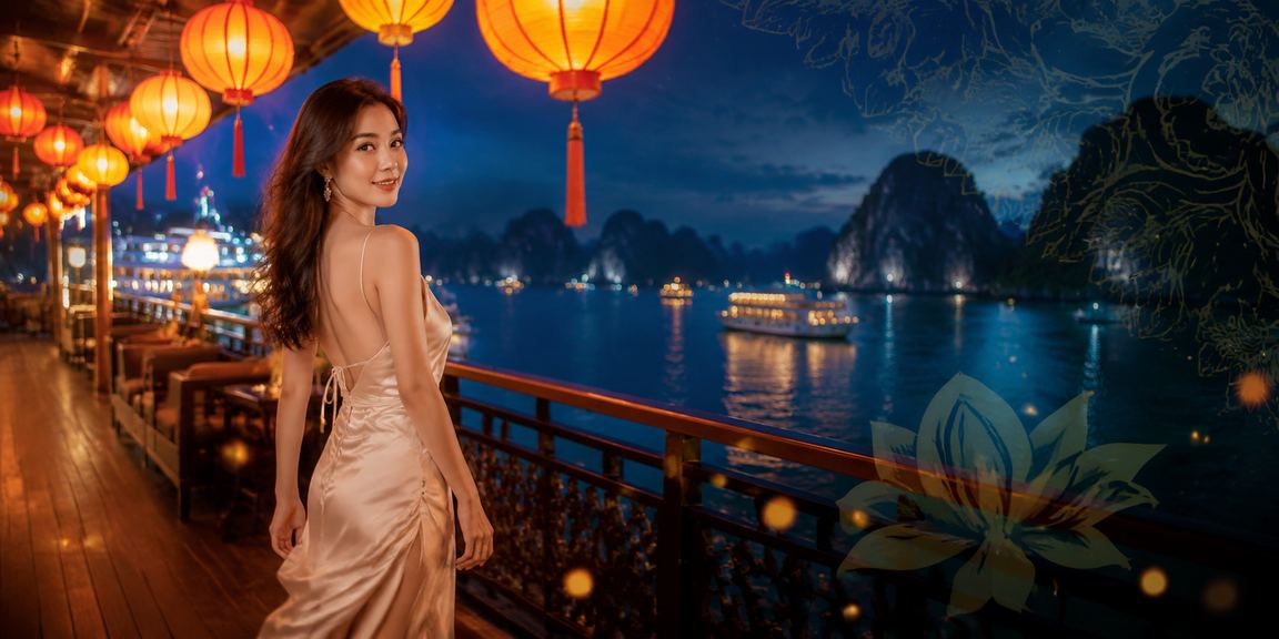 Người chơi mở ứng dụng casino tại chợ đêm vịnh Hạ Long