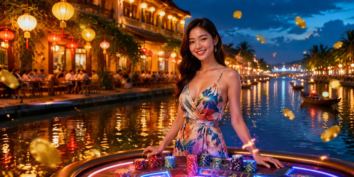 Người chơi tại Hội An thưởng thức cà phê và tham gia jackpot trực tuyến