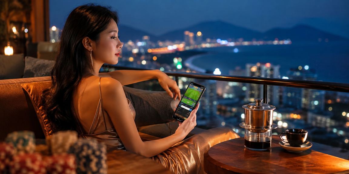 Người chơi tại Vũng Tàu nhâm nhi cà phê và theo dõi kết quả cược thể thao